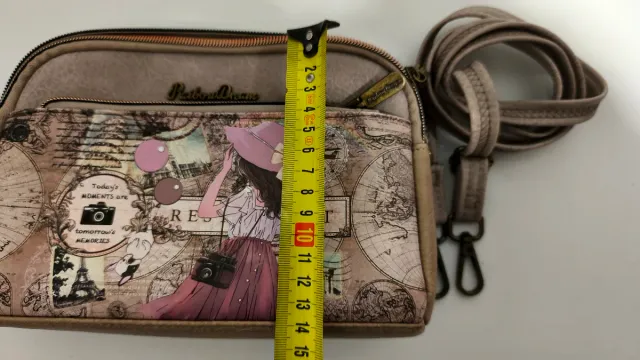 Bolso Rainbow Dream beige y rosa.