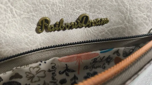 Bolso Rainbow Dream beige y rosa.