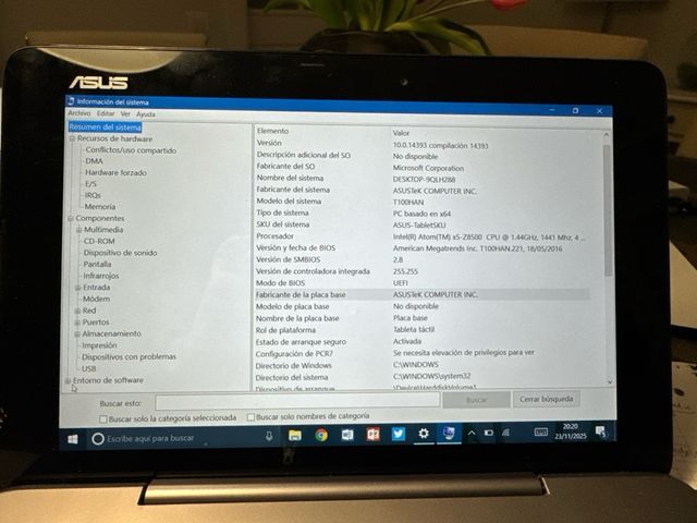 Portátil Tablet ASUS T100HAN gris como nuevo