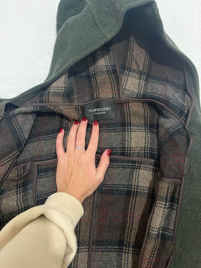 Chaqueta trenca verde oscuro