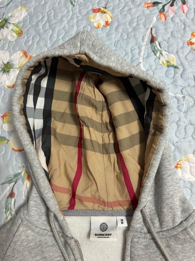 Sudadera Burberry Gris Cremallera Talla M