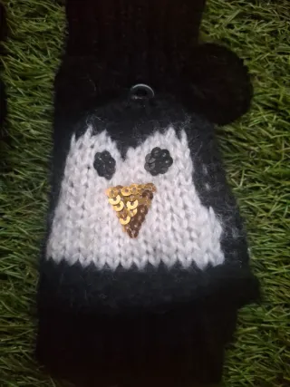 Guantes lana pinguino