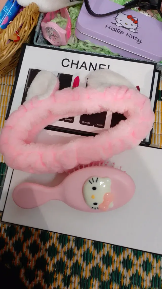 Diadema y cepillo Hello Kitty rosa