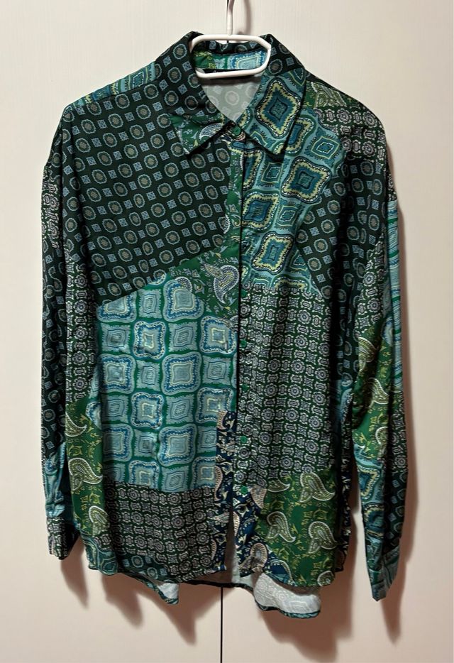 Camicia Stradivarius Raso Maniche Lunghe tg. M