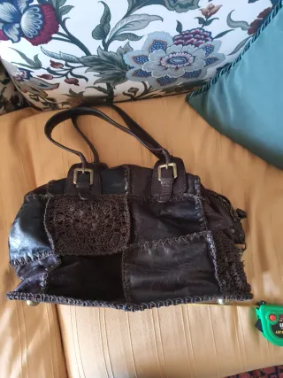 Borsa Maliparmi Patchwork Pelle Marrone