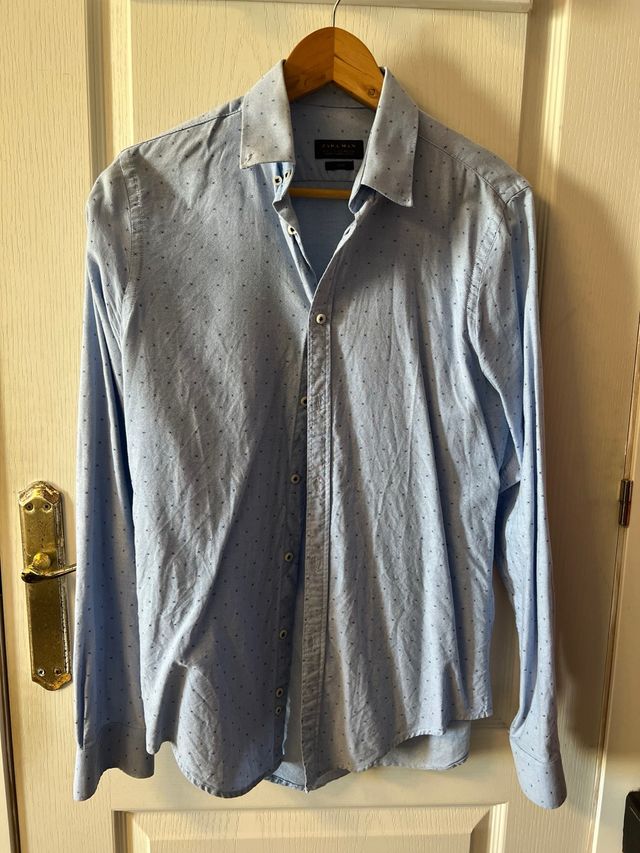 Camisa Zara Man Azul Talla M