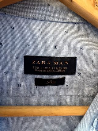 Camisa Zara Man Azul Talla M