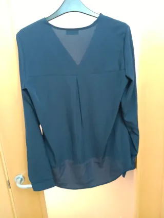 Camisa fina mujer azul marino