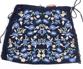 Falda Zara Bordada Azul Multicolor