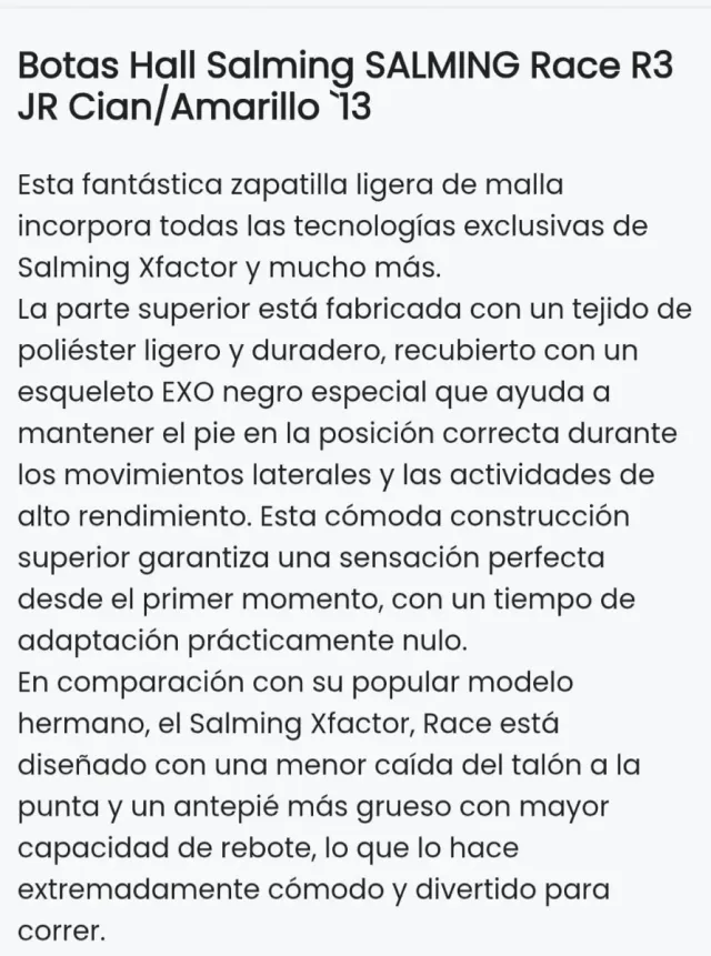 Zapatillas Salming Race R3 Junior T.37