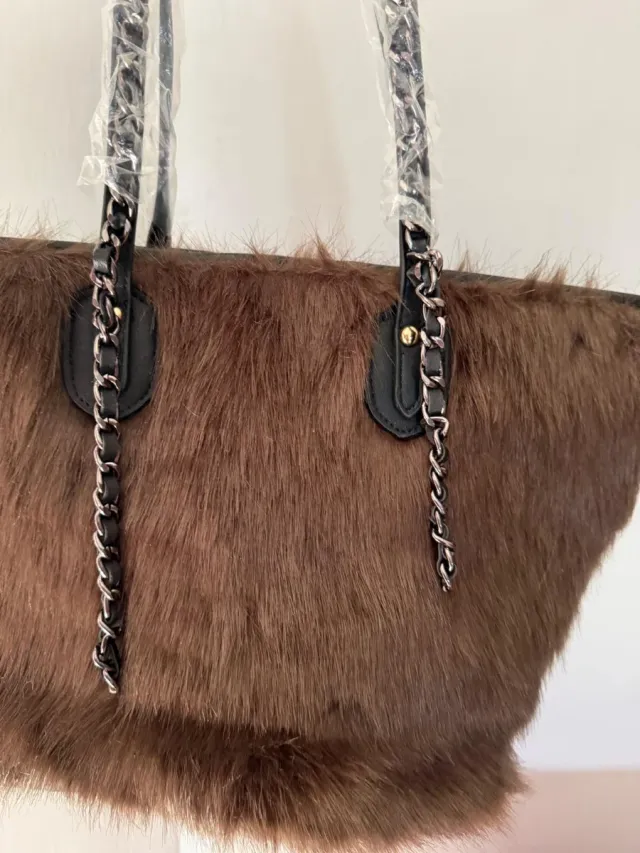 TOTE BAG PELLICCIA ECOLOGICA CALDA E MORBIDA