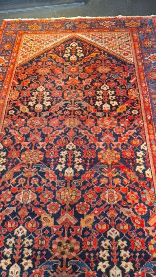 Tappeto persiano malayer antico lana blu e rosso