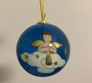 Pallina di Natale angelo su nuvola