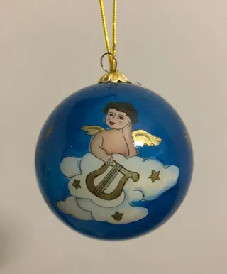 Pallina di Natale angelo su nuvola