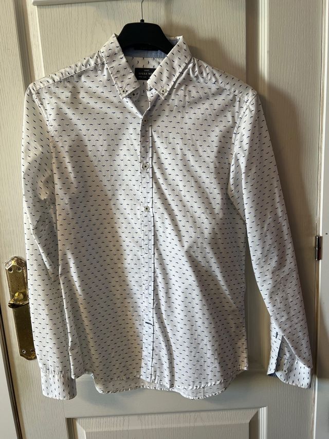 Camisa Sfera blanca y azul