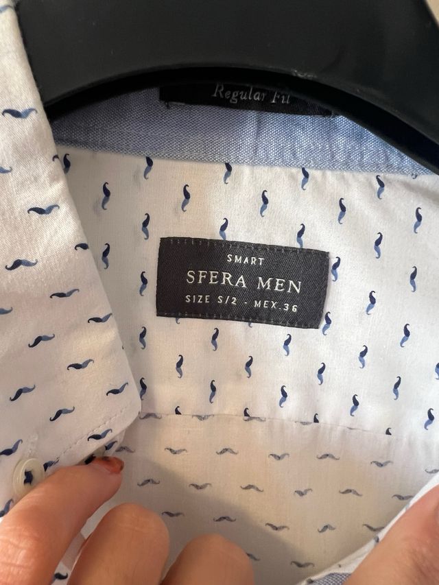 Camisa Sfera blanca y azul