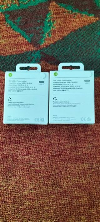 2 Adaptadores Carga Rápida Apple 20W USB-C