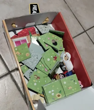 Gioco Farm Tour con statuine in legno