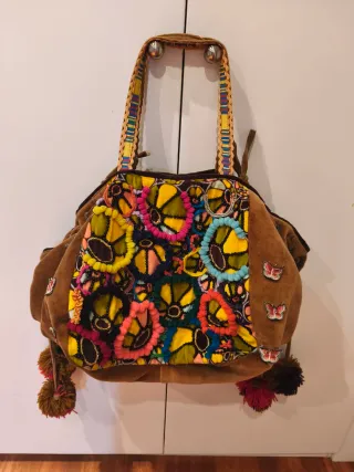 Bolso Luna Llena Marrón Multicolor