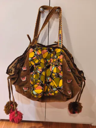 Bolso Luna Llena Marrón Multicolor