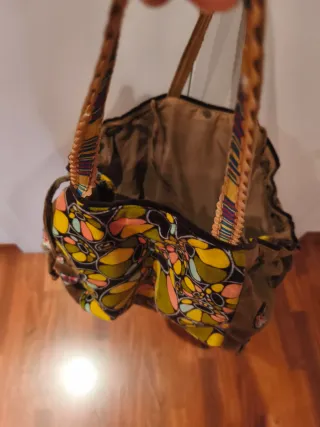 Bolso Luna Llena Marrón Multicolor