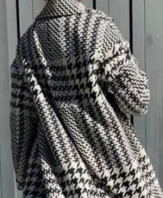 Abrigo Zara Negro y Blanco