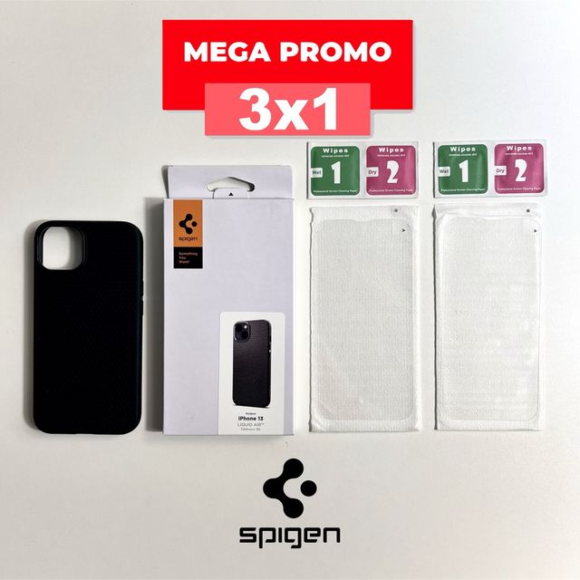 13 | Custodia Spigen + 2 Vetri Temperati | iPhone