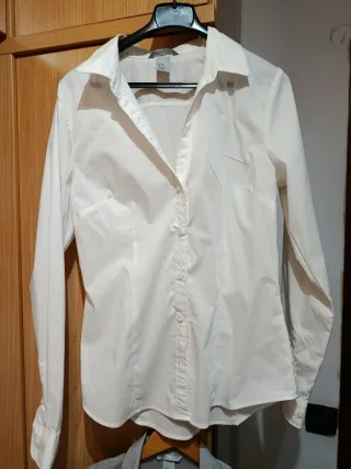 Camisa mujer  blanca H&M talla L