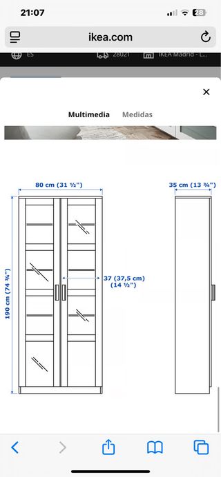 Vitrina Brimnes Ikea Blanca