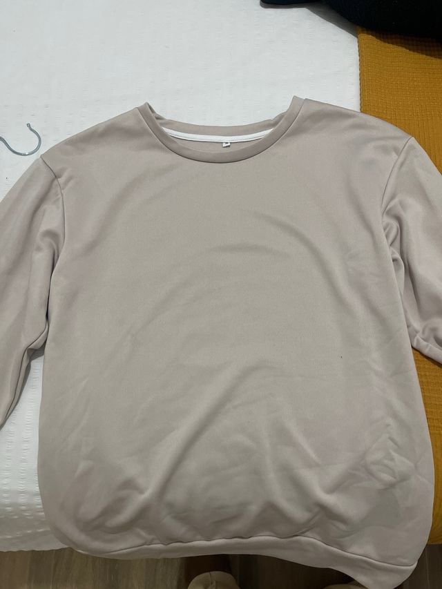 Jersey beige manga larga