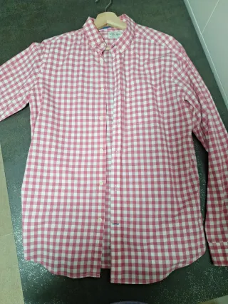 Camisa cuadros rosa y blanco