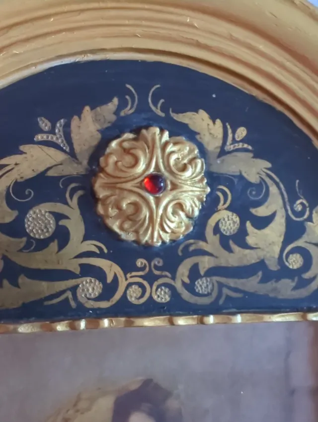 Cuadro Mujer y Niño Marco Dorado