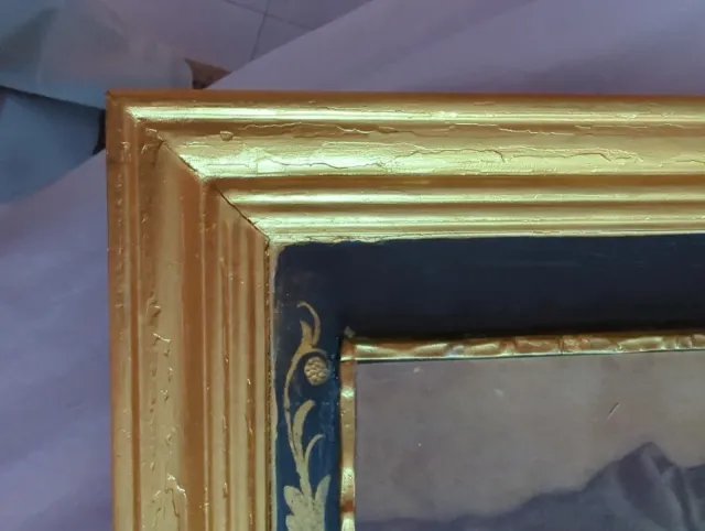 Cuadro Mujer y Niño Marco Dorado