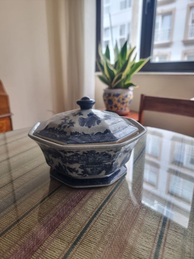 Barattolo in porcellana blu e bianco