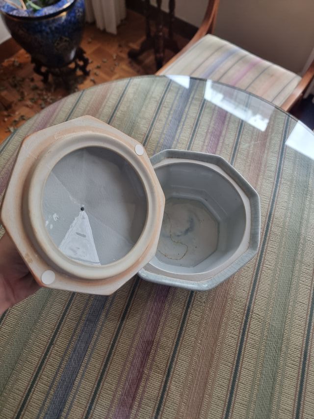 Barattolo in porcellana blu e bianco