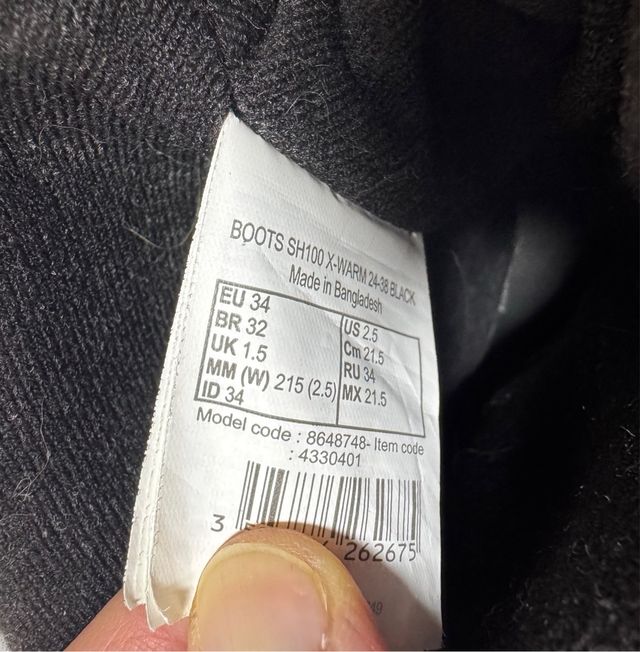 Botas de nieve y apreski infantiles negras