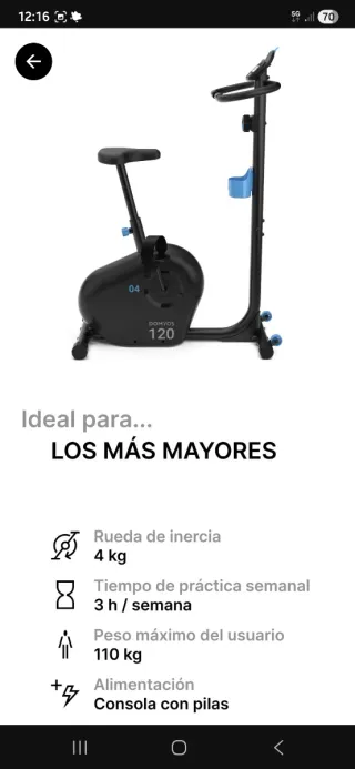 Bicicleta Estática DOMYOS 120
