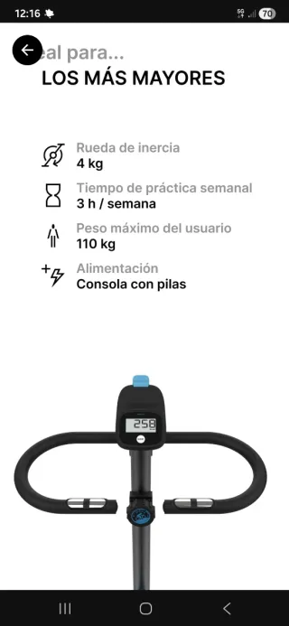 Bicicleta Estática DOMYOS 120