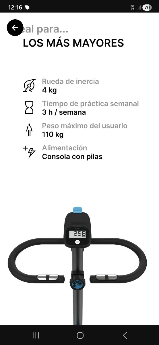 Bicicleta Estática DOMYOS 120