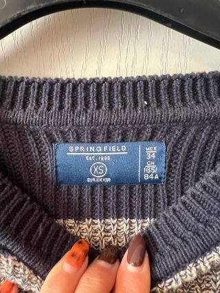 Jersey de rayas azul y gris