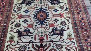 Tappeto antico persiano lana beige e rosso