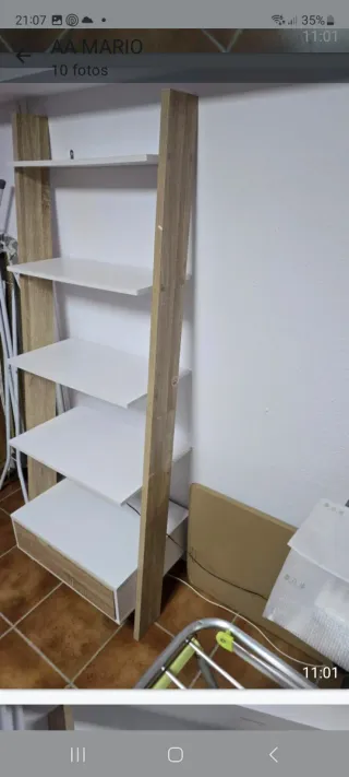 Estantería Librería Blanca y Madera