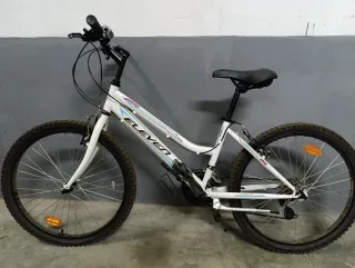 Bicicleta azul y blanca