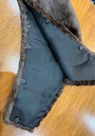 Collo di pelliccia rimovibile marrone . Vintage