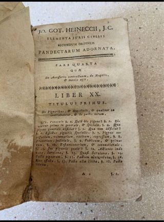 Libro Antiguo Elementa Juris Civilis