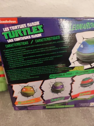 Lote Lámpara 3D Leonardo y Peluches Tortugas Ninja