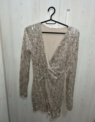 Vestitino corto paillettes oro/argento