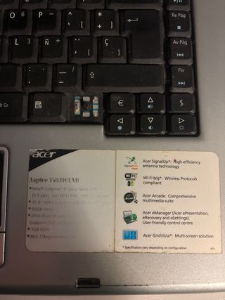 Portátil Acer Aspire 3503WLMi Plata/Negro