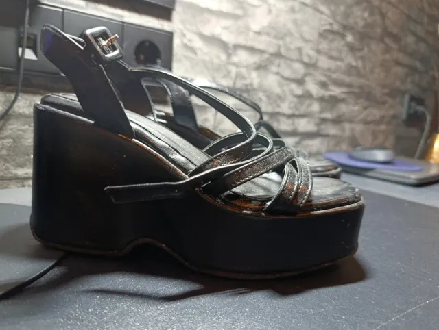 Sandalias de plataforma negras