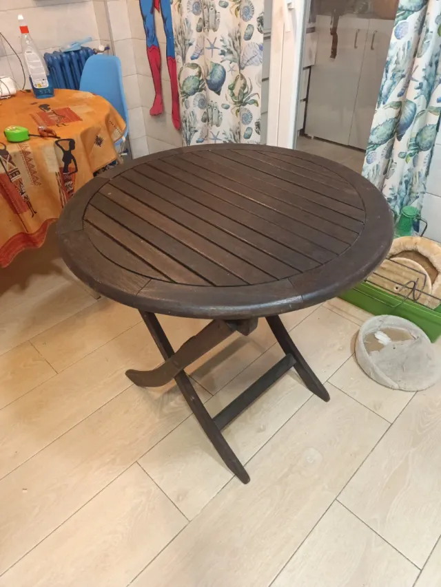 Mesa redonda 80 cms teka plegable